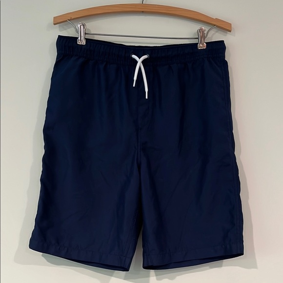 LANDS END Youth Boys XXL 18/20 Swim Trunks Bathing Suit Shorts Mesh Drawstring - Picture 1 of 6